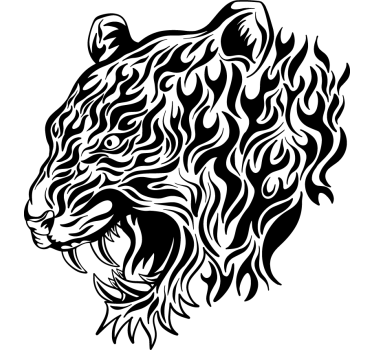 Tiger Roaring Animal Wall Sticker - TenStickers