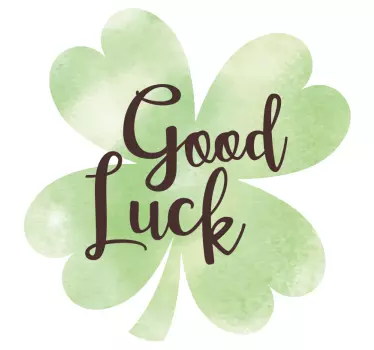 Good Luck Clover Laptop Sticker - TenStickers