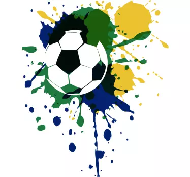 Paint splash football ball design kids room wall sticker - TenStickers
