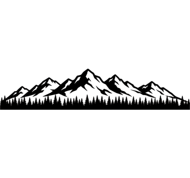 Campervan decal adventurous mountain design - TenStickers
