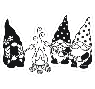Campervan decal happy campfire gnomes - TenStickers