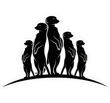 Curious meerkat family campervan decal - TenStickers
