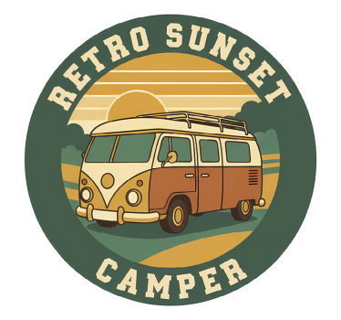 Campervan decal retro sunset camper - TenStickers