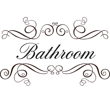 Bathroom wall sticker classy calligraphy design - TenStickers