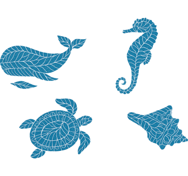 Bathroom wall sticker blue mosaic effect underwater - TenStickers