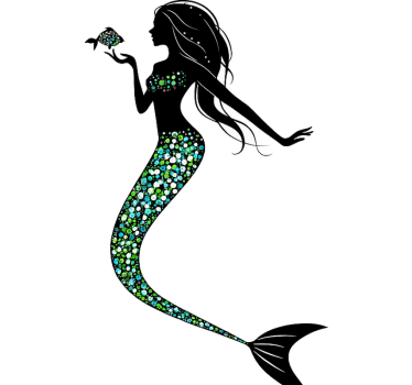 Goddess green mermaid bathroom wall sticker - TenStickers