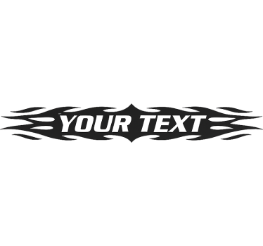 Van sticker with custom text and flames - TenStickers