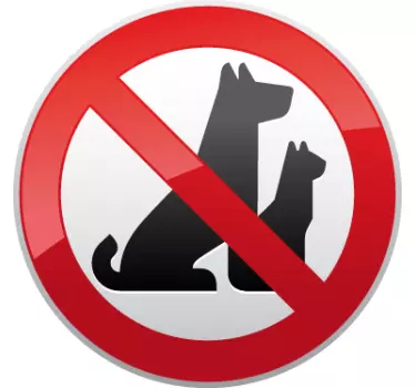 No Pets Warning Sign Sticker - TenStickers