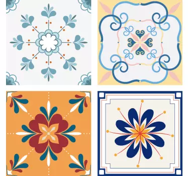 Multicolored  hydraulic kitchen tile sticker - TenStickers