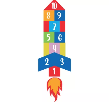 Hopscotch Rocket floor sticker - TenStickers