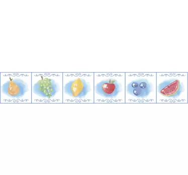 Wall border sticker vibrant fruit art - TenStickers