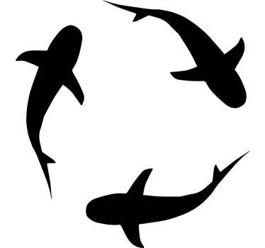 Circular Fish Silhouette Samsung stickers - TenStickers