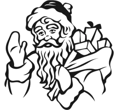 Santa Claus with Sack of Gifts Sticker - TenStickers