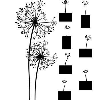 Dandelion pictures flower wall sticker - TenStickers