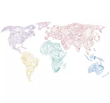 Travel World Map Sticker - TenStickers