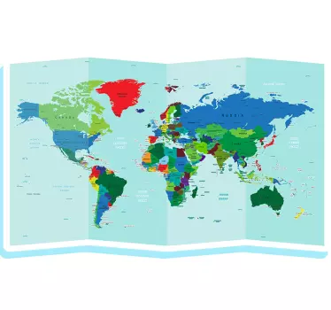 Colorful Geographic Chart world map wall sticker - TenStickers