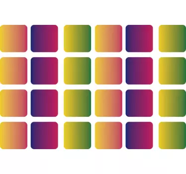 Colorful Gradient Squares geometric wall sticker - TenStickers