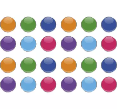Lively Circular Elements geometric wall sticker - TenStickers
