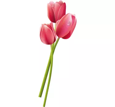 Wet Tulips Shower Sticker - TenStickers