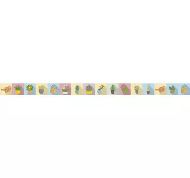 Pots border sticker - TenStickers