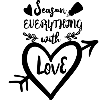 Season everything with love fridge sticker - TenStickers