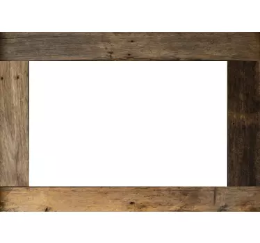 Vintage wood frame textured mirror sticker - TenStickers