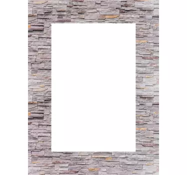 Stone texture frame mirror sticker - TenStickers