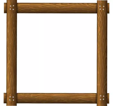wooden mirror frame  sticker - TenStickers
