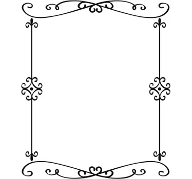 Ornamental black frame mirror sticker - TenStickers