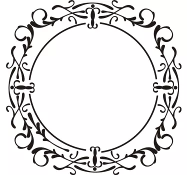 Mirror sticker elegant circular frame - TenStickers