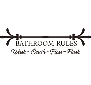 bathroom rules text wall decal - TenStickers