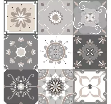 Gray tiles for bathroom  furniture decal - TenStickers