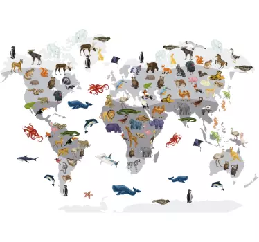 Nordic style world map sticker - TenStickers