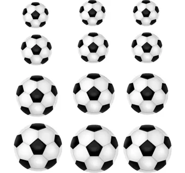 Football Set different sizes football kids room wall sticker - TenStickers