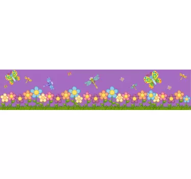 Spring flowers skirting wall  sticker - TenStickers