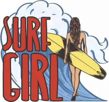Surfist girl surf decal - TenStickers