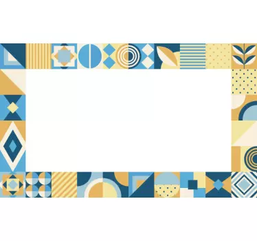 Tiles Frame color mirror wall sticker - TenStickers