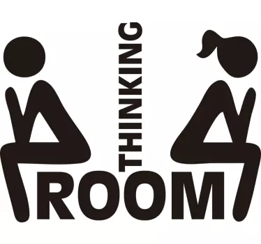 Bathroom sticker thinking room glass door decal - TenStickers
