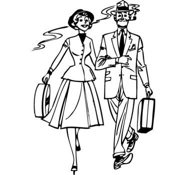 1950s Couple Sticker - TenStickers