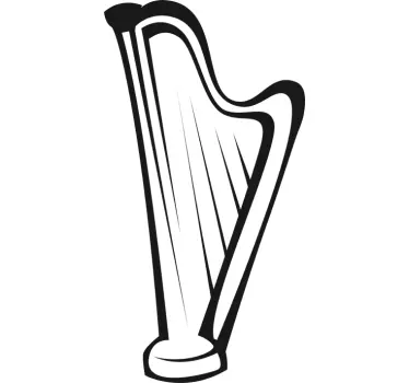 Harp Music Wall Sticker - TenStickers