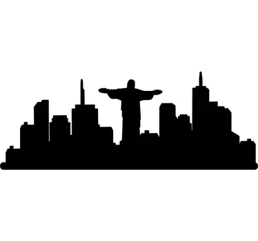 Brazil Skyline city silhouette wall sticker - TenStickers