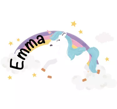 Customizable unicorn rainbow illustration sticker - TenStickers
