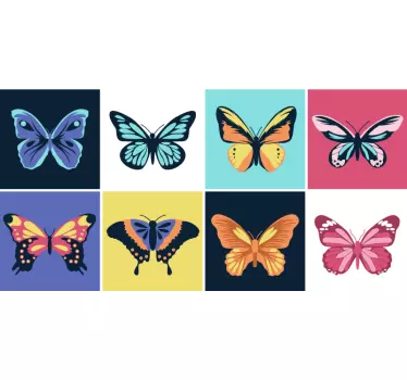Butterfly set tile transfer - TenStickers