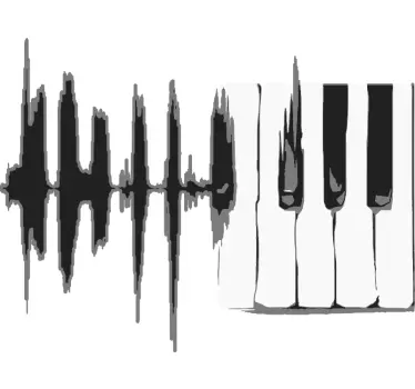 keys with line  musical sticker - TenStickers