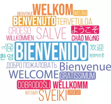 Welcome word cloud multilingual office wall decal - TenStickers