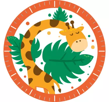 Children clock with giraffe sticker - TenStickers