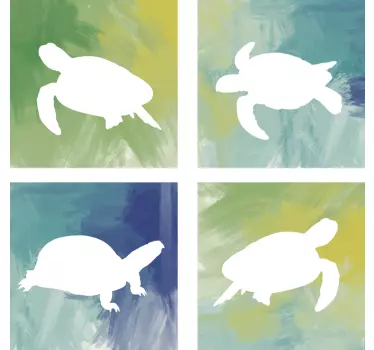 Colorful turtle pack tile transfer - TenStickers