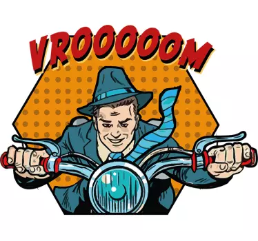 Motorcycle Rider Illustration video game sticker - TenStickers