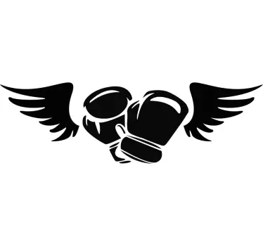Football sticker winged boxing gloves - TenStickers
