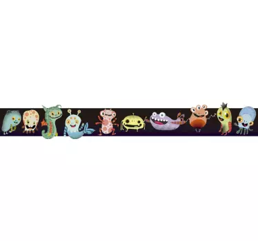 Vibrant animated beings wall border sticker - TenStickers